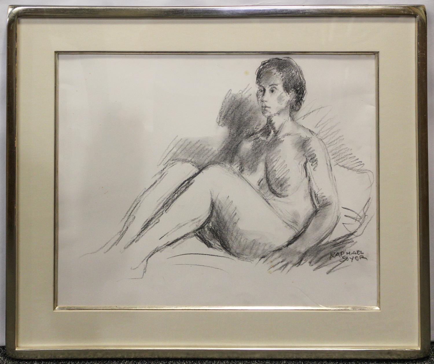 Raphael Soyer, (American, 1899-1987), Female Nude