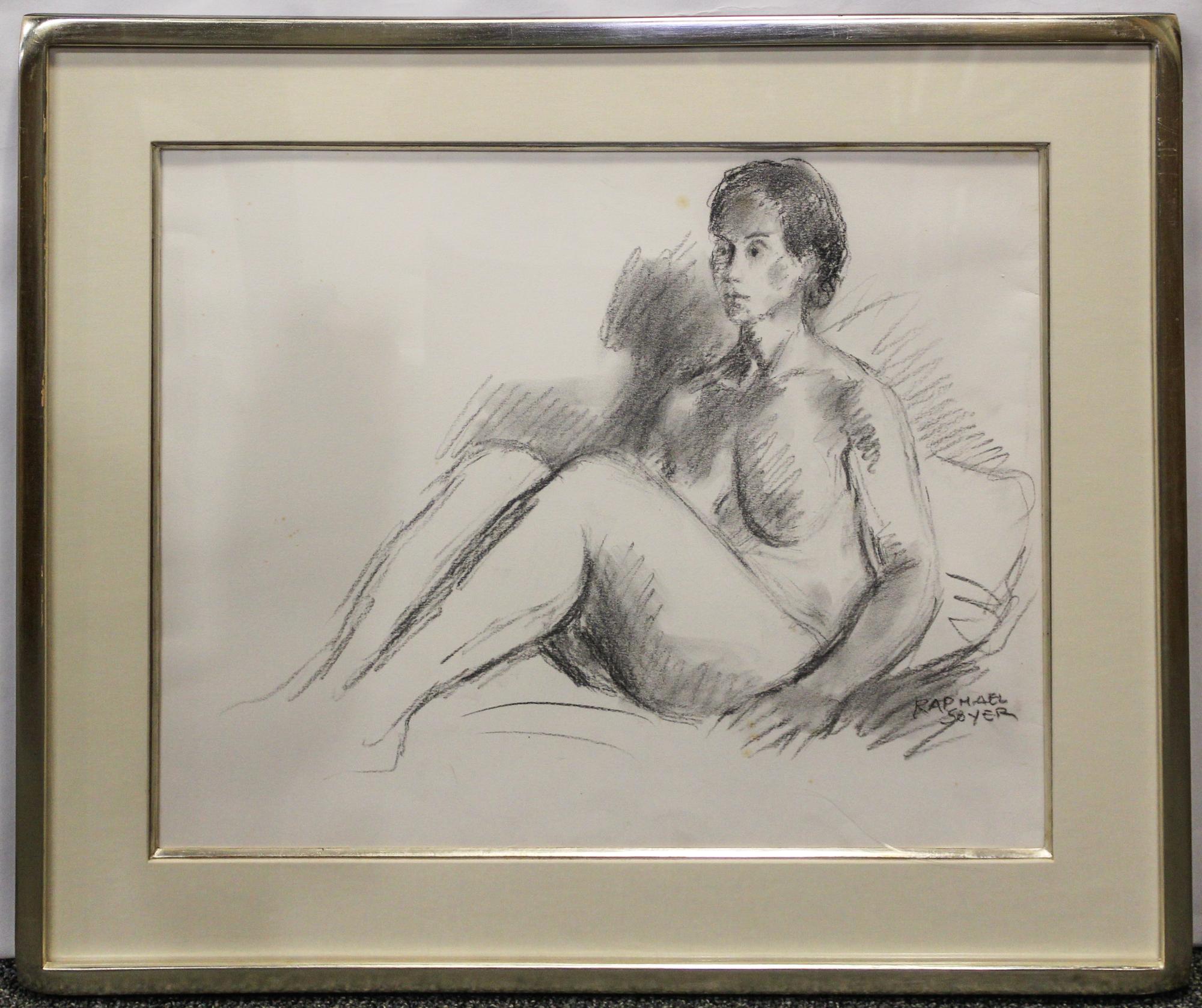 Raphael Soyer, (American, 1899-1987), Female Nude