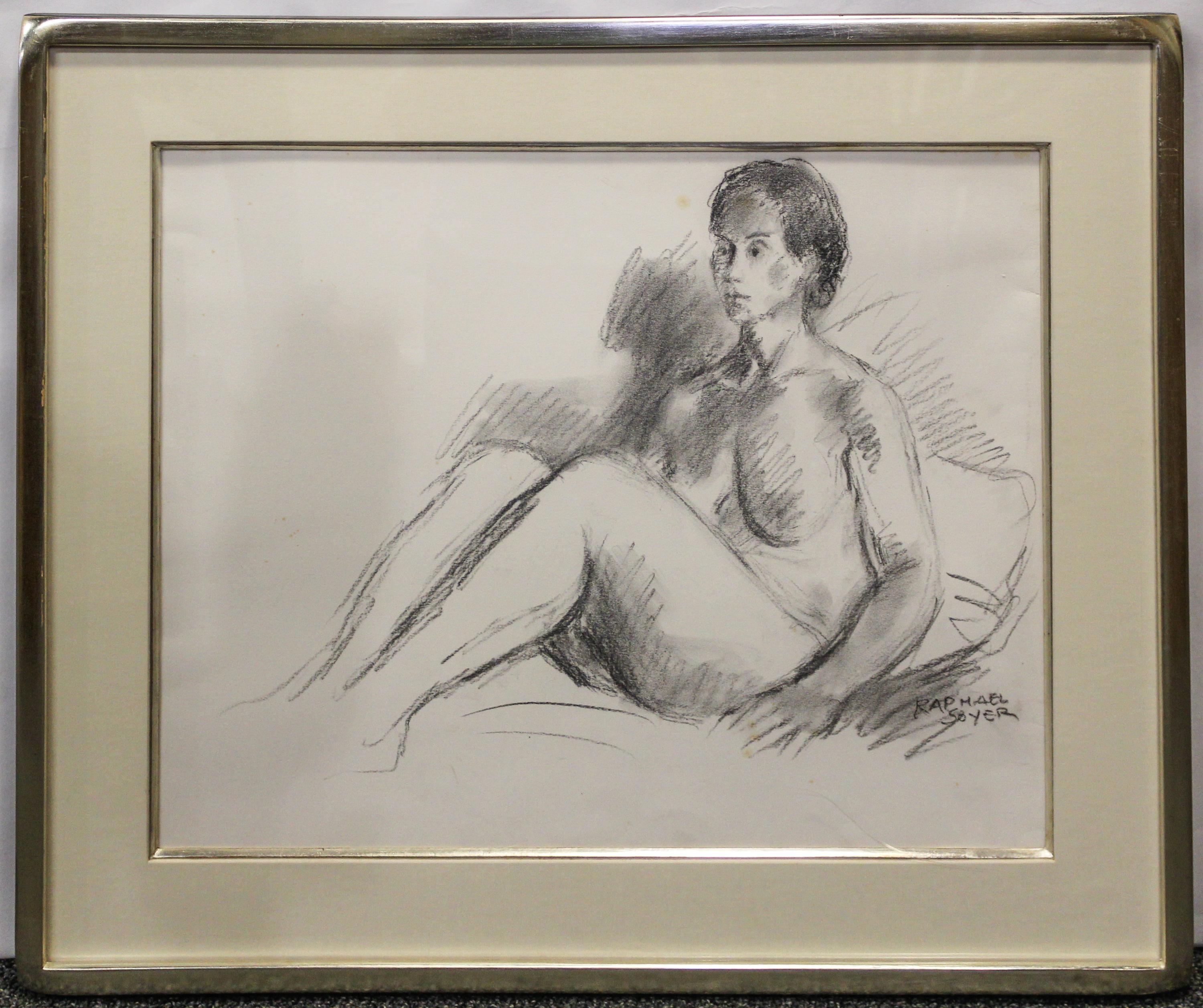 Raphael Soyer, (American, 1899-1987), Female Nude