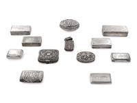 Ten English and Continental Silver Snuff Boxes
