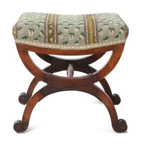 A Regency Curule Mahogany Stool