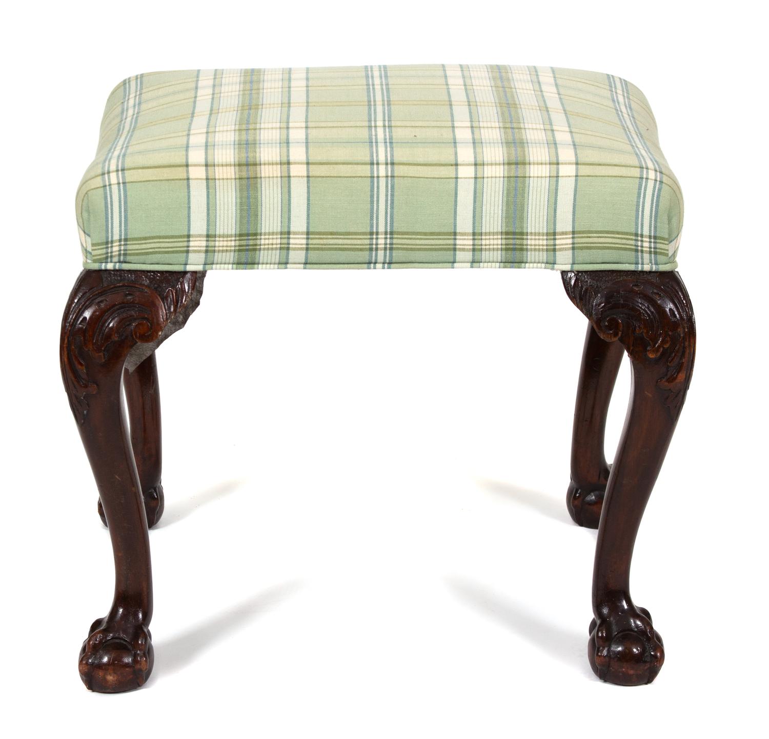 A George II Style Carved Mahogany Foot Stool — 19TH CENTURY