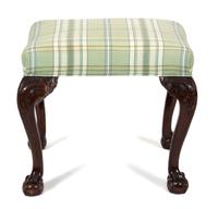 A George II Style Carved Mahogany Foot Stool — 19TH CENTURY