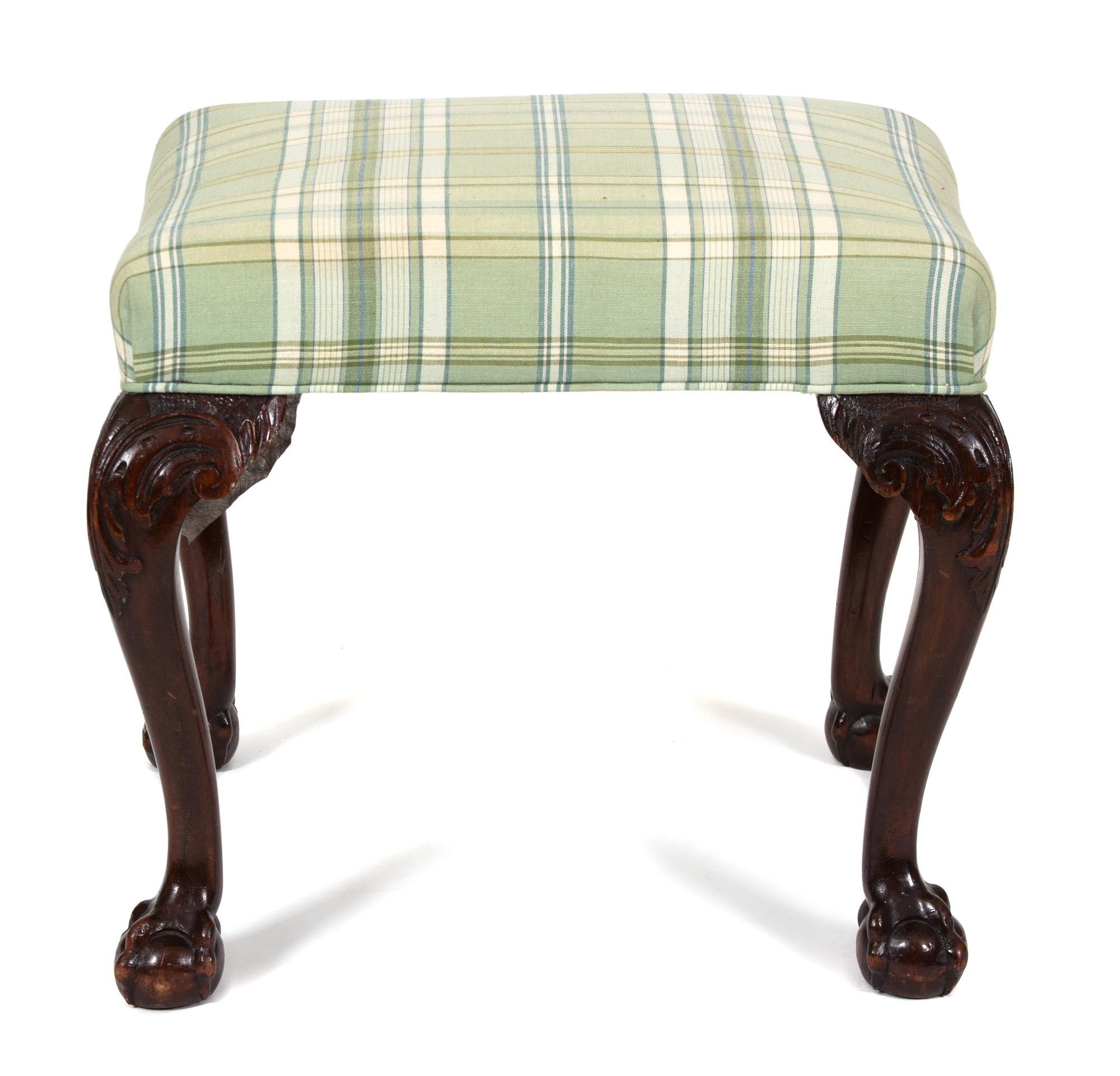 A George II Style Carved Mahogany Foot Stool — 19TH CENTURY