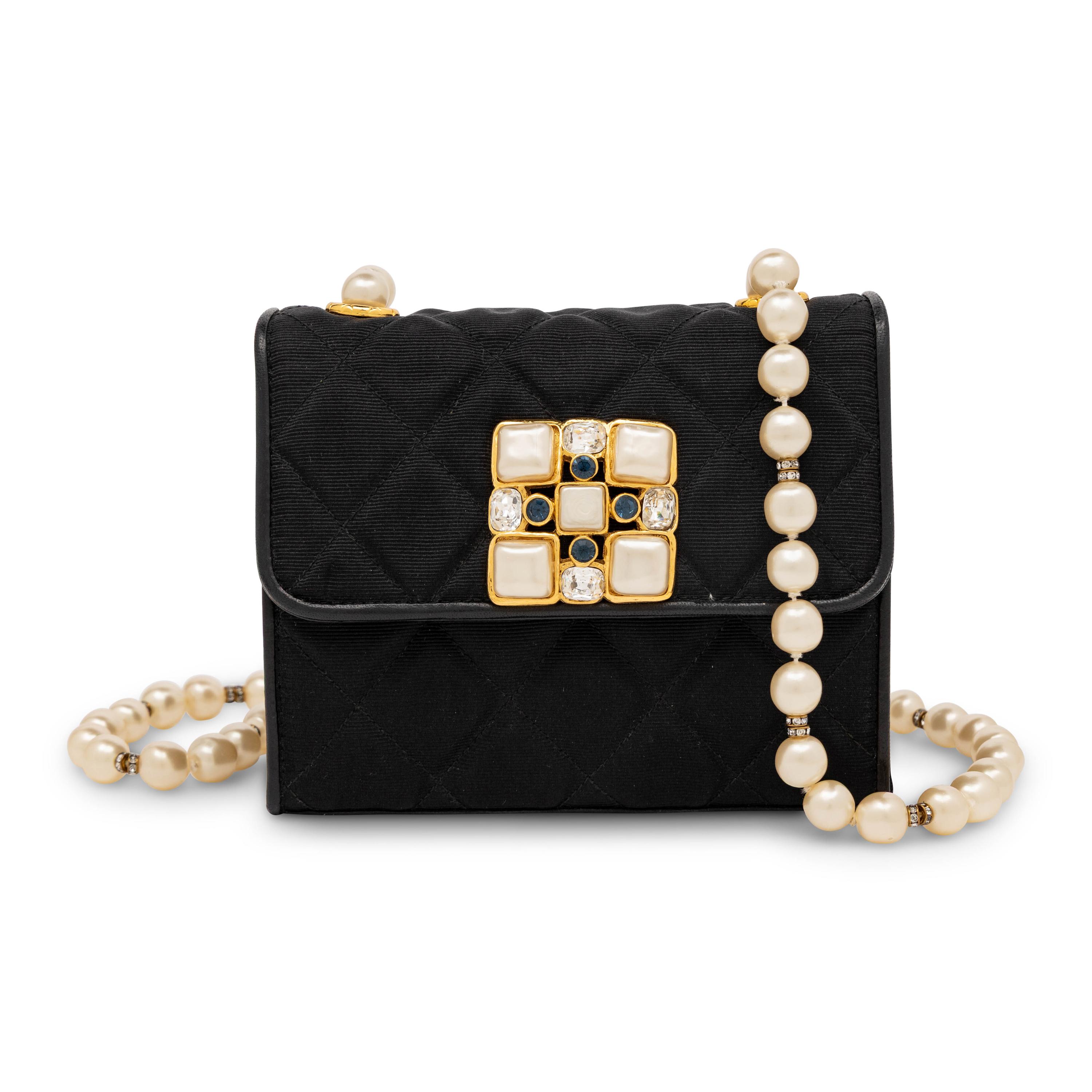 Chanel, Mini Square Flap Bag with Gripoix Pearl Strap