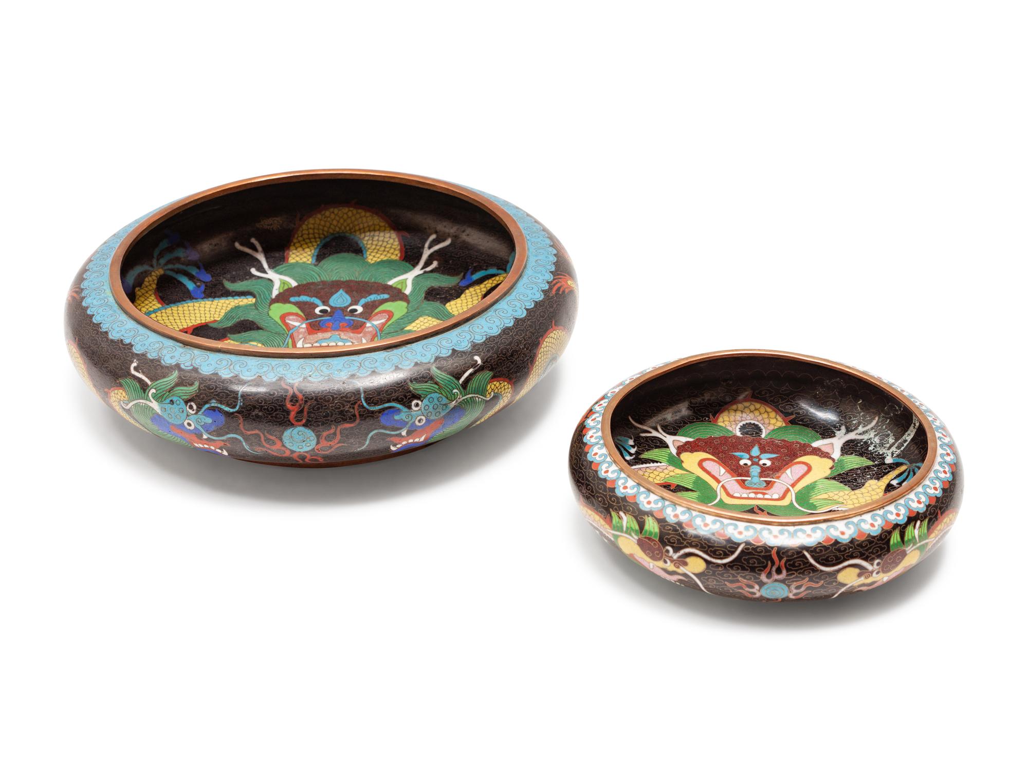 A Pair of Chinese Cloisonne Bowls