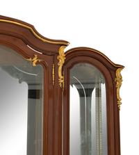 A Louis XV Style Gilt Bronze Mounted Parquetry Vitrine Cabinet