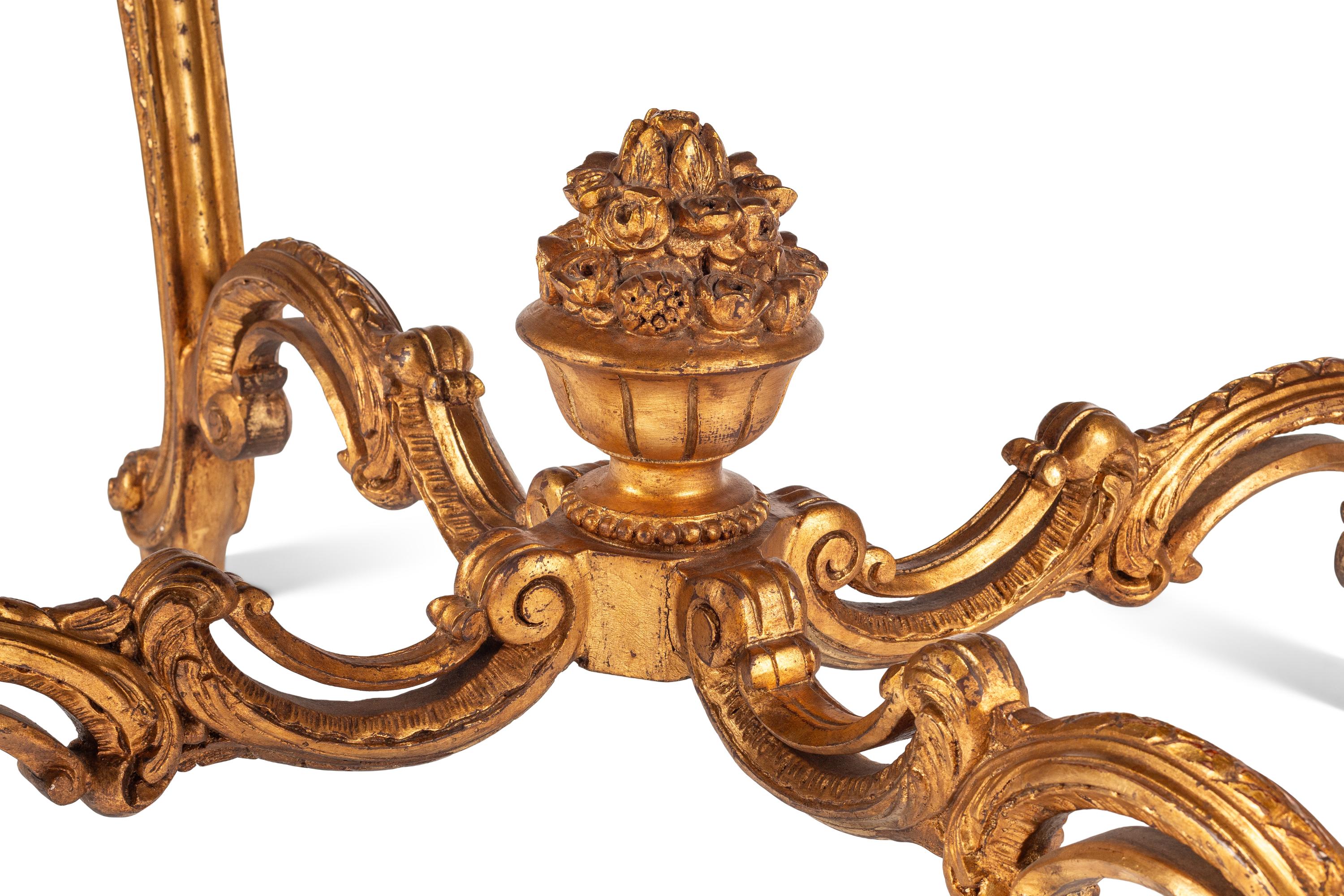 A Continental Giltwood, Specimen Marble and Micro Mosaic Center Table