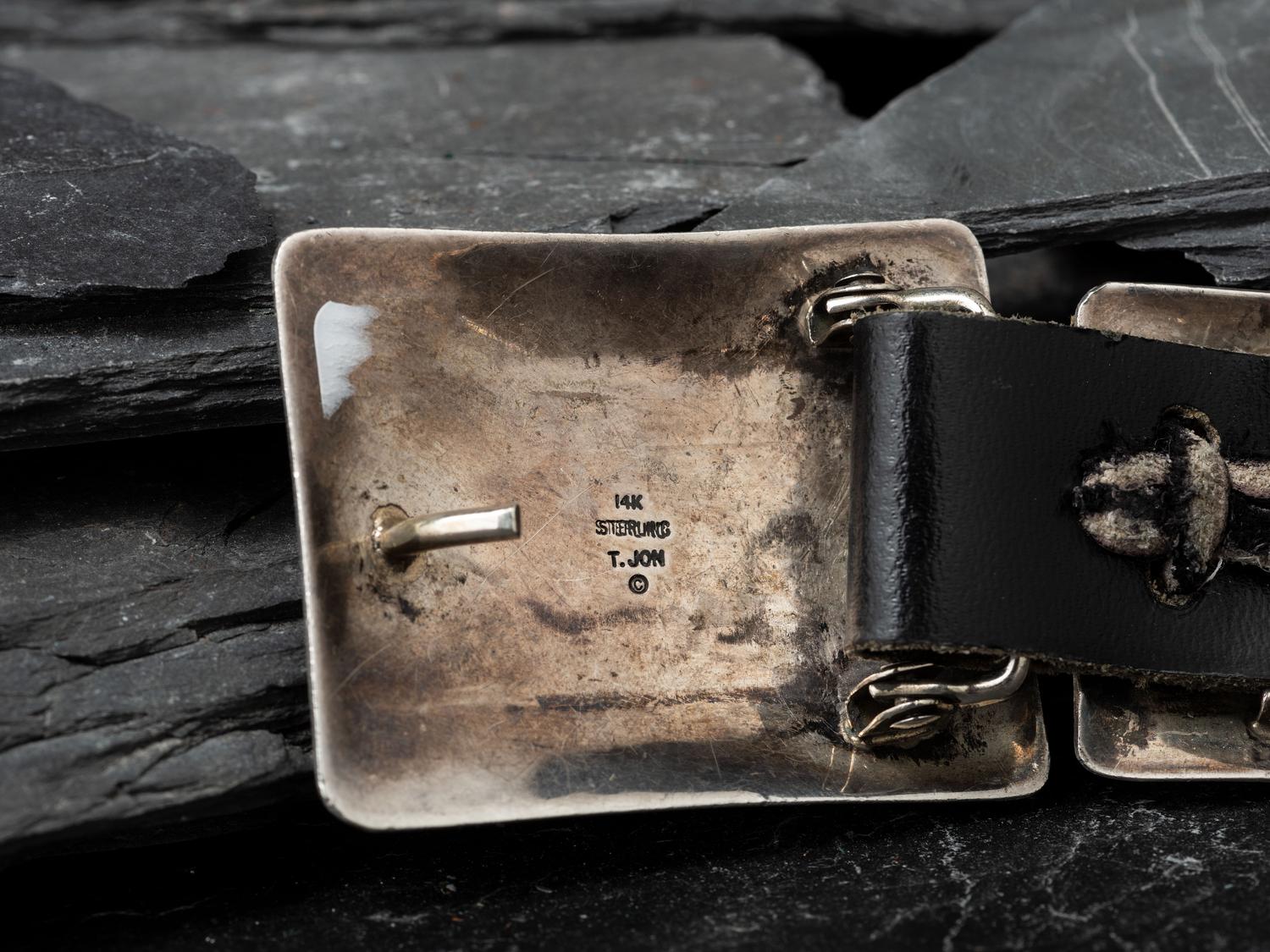 Navajo Sterling Silver and 14K Story Teller Concha Belt