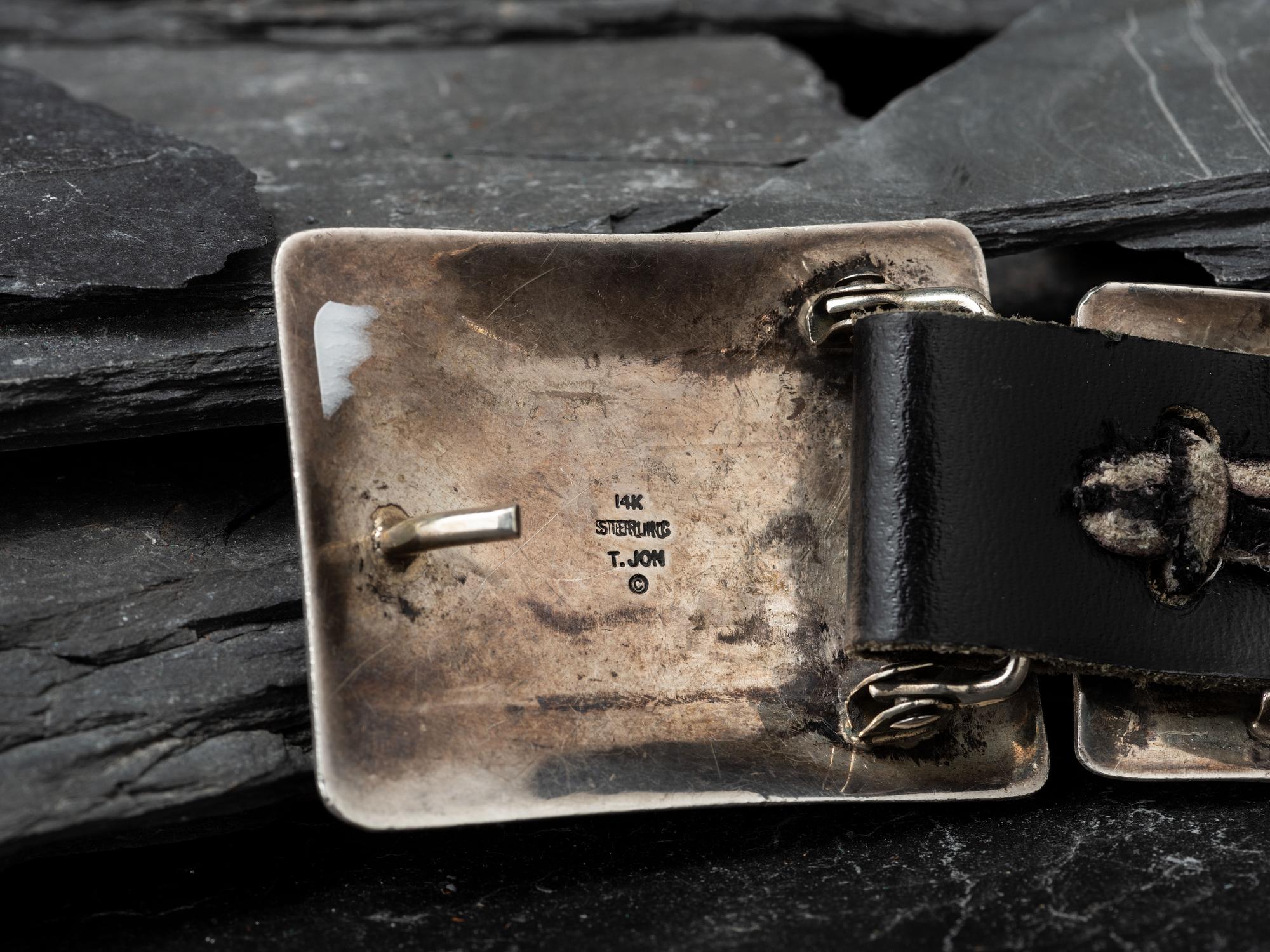Navajo Sterling Silver and 14K Story Teller Concha Belt