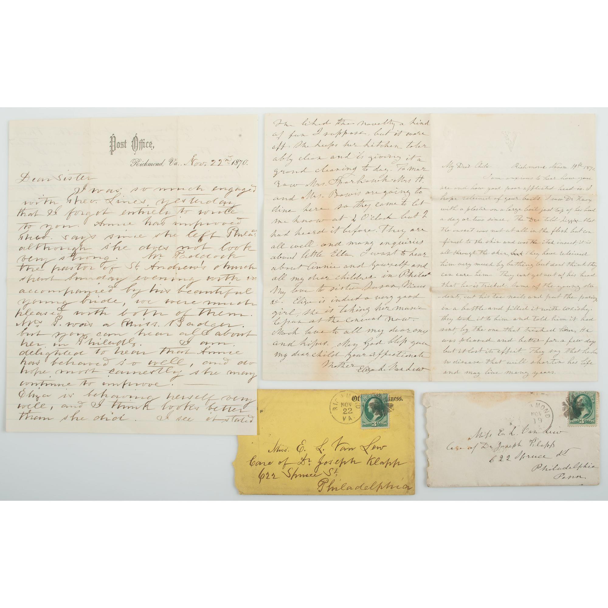 Van Lew Family Archive, Incl. Letters from Civil War Spymaster Elizabeth Van Lew and Slave-Turned-Spy Mary Bowser