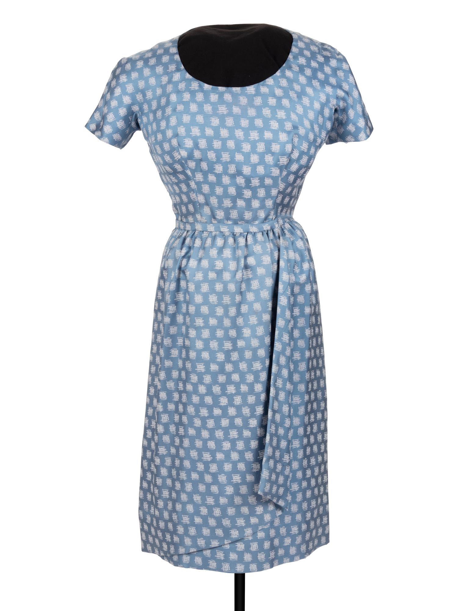 Balenciaga Printed Day Dress and Jacket, 1950-60s