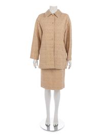 Chanel Tan & White Skirt Suit, 1999