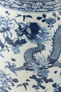 A Pair of Chinese Blue and White Porcelain Rouleau Vases