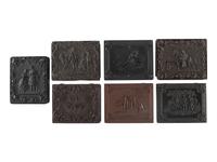 [EARLY PHOTOGRAPHY]. A group of 7 quarter plate Union cases with figural designs, comprising: