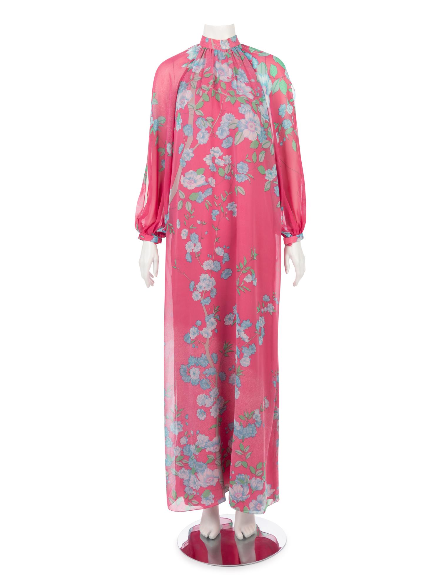 Hanae Mori Floral Print Dress, 1970-80s