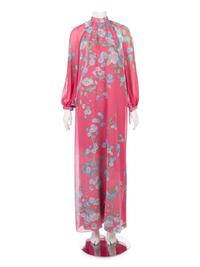 Hanae Mori Floral Print Dress, 1970-80s