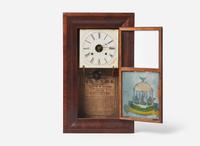 A rare Classical mahogany "Temple of Liberty" mantel clock, bears printed paper label of Terhune & Edwards, New York, circa 1834