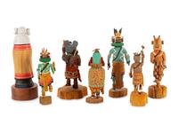 Collection of Hopi Katsinas, Including Nuvak'chin Mana by Wilmer Kaye