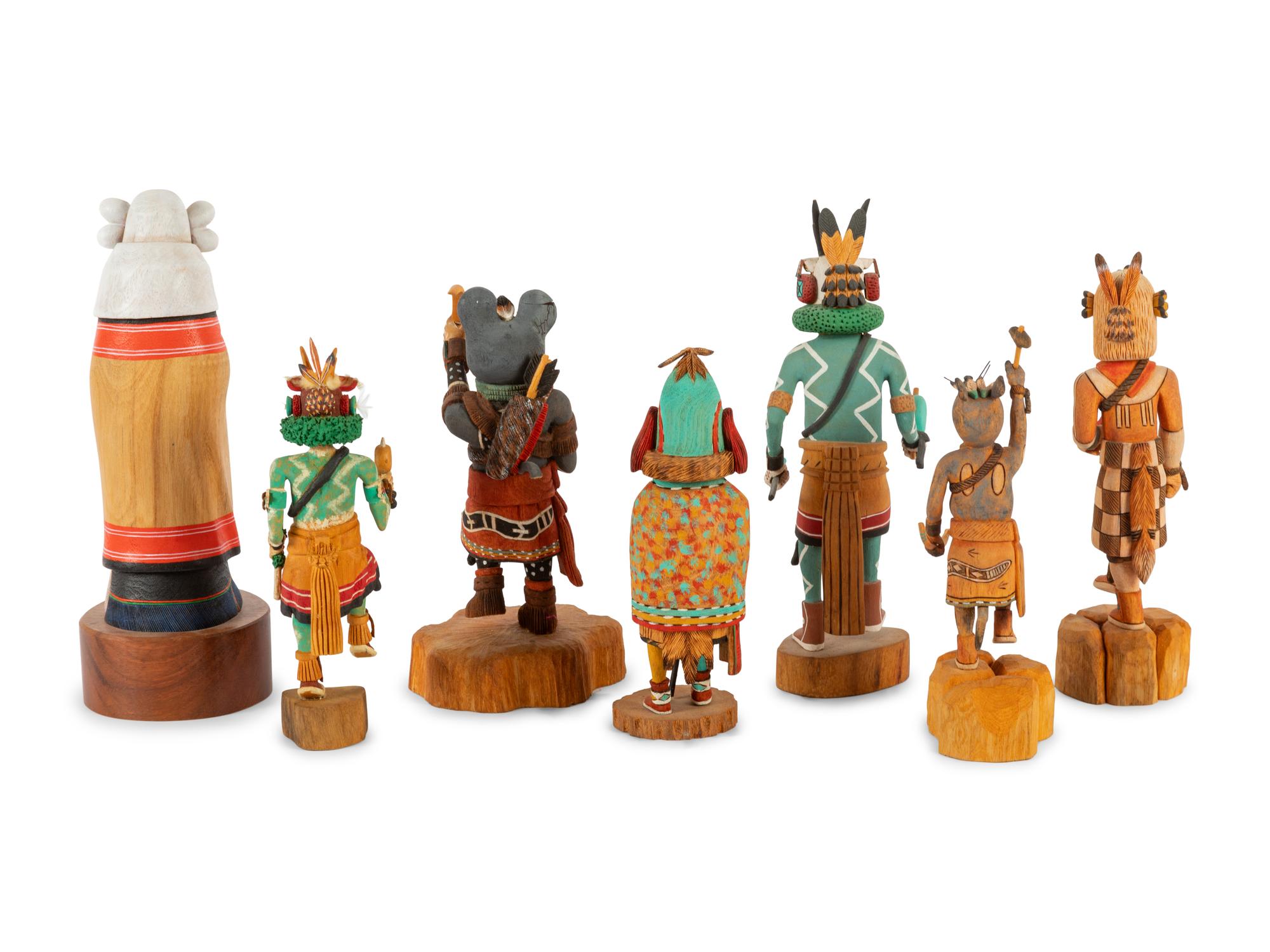Collection of Hopi Katsinas, Including Nuvak'chin Mana by Wilmer Kaye