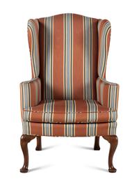 A Queen Anne Walnut Wingback Armchair