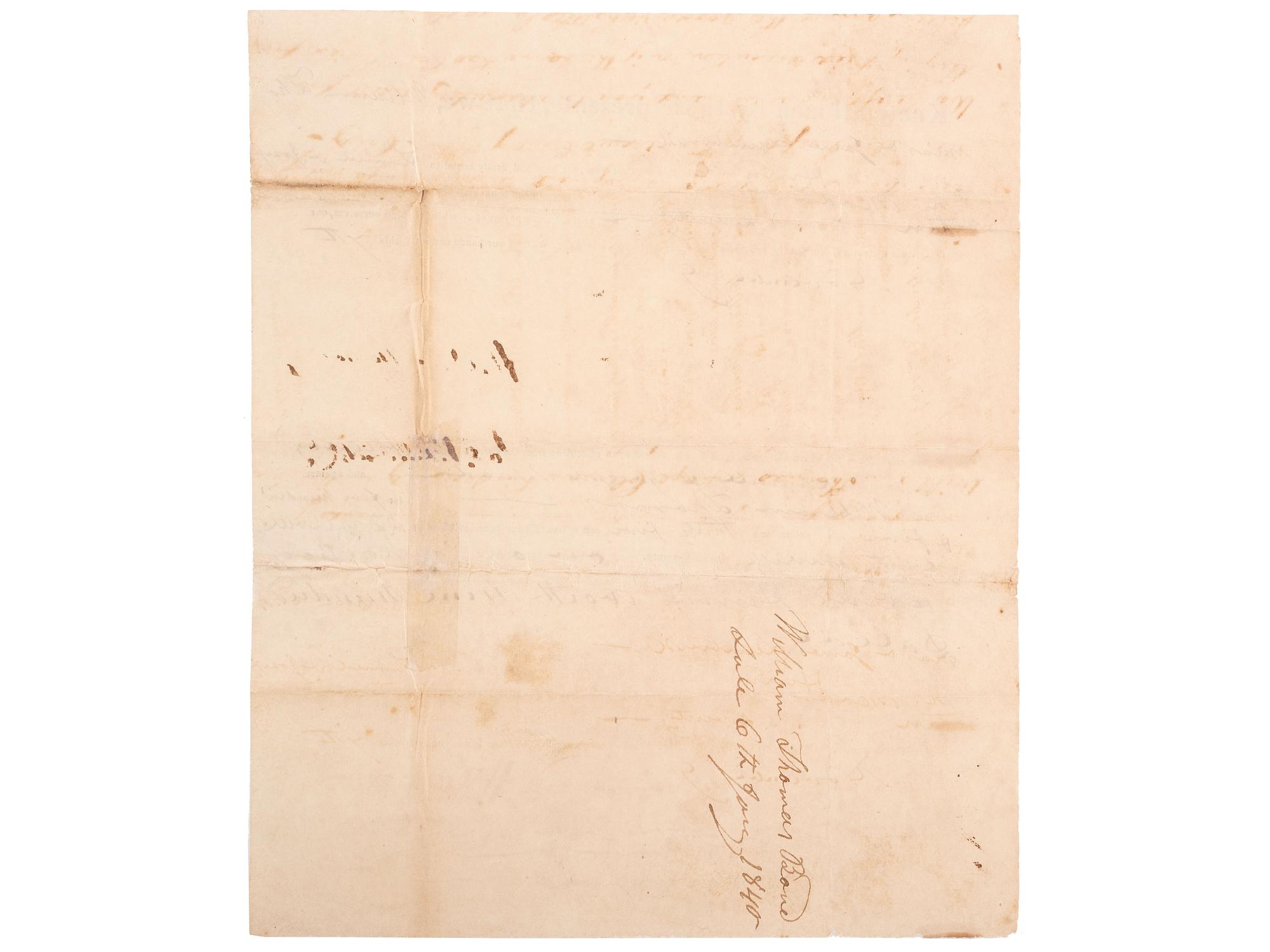 [SLAVERY & ABOLITION]. A group of 4 documents related to the enslavement of individuals in Tennessee, comprising: