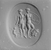 A Roman Carnelian Ring Stone with the Gods Mars, Venus, and Eros