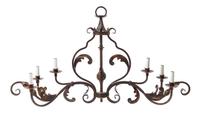 A Baroque Style Wrought Metal Six-Light Chandelier Width 41 inches. — STYLE OF ADDISON MIZNER