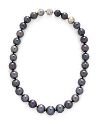 TAHITIAN CULTURED PEARL AND DIAMOND NECKLACE