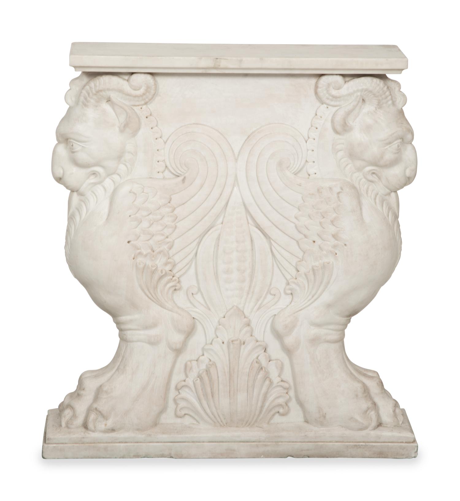 An Italian Specimen Marble and Carved White Marble Table