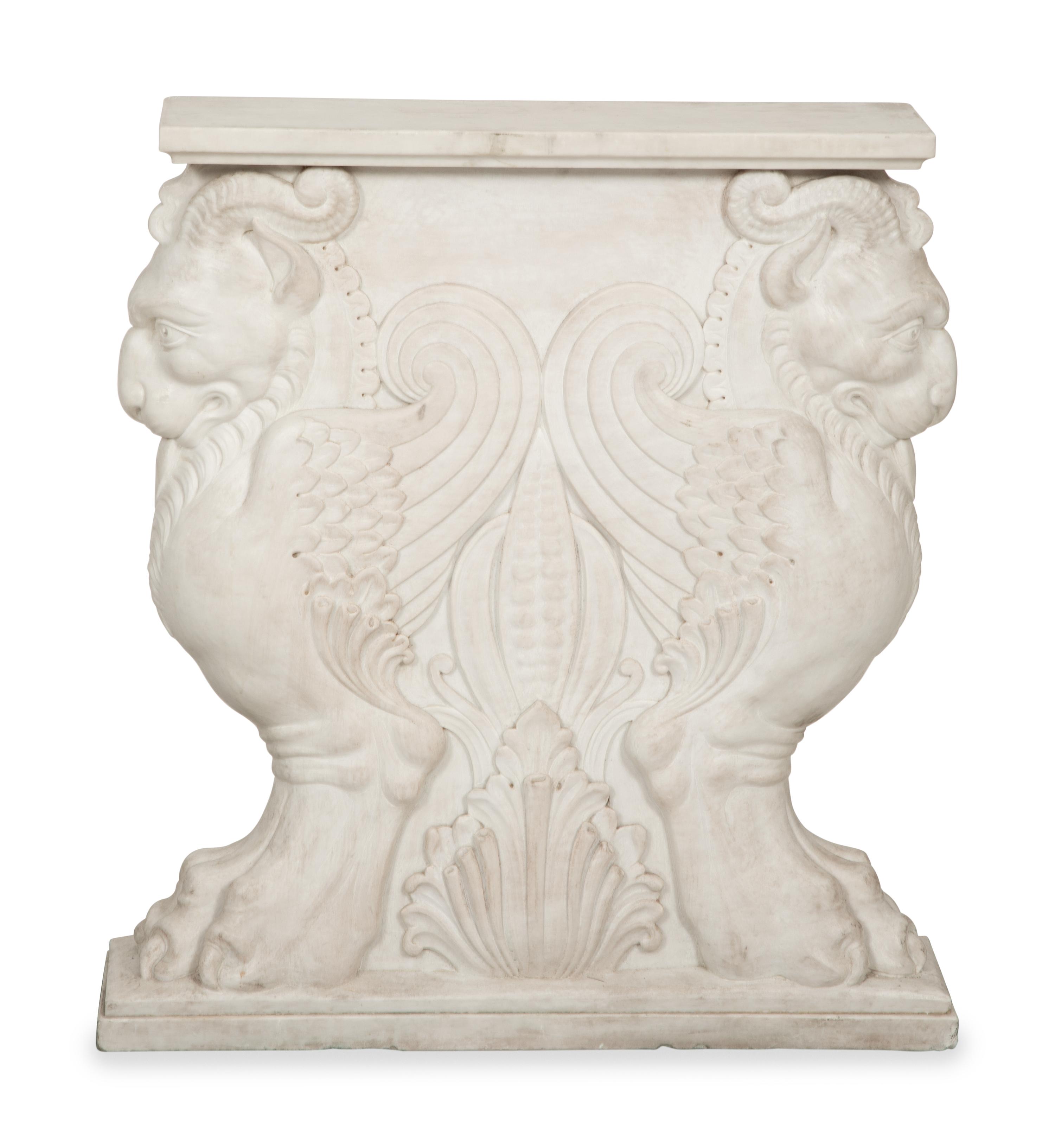 An Italian Specimen Marble and Carved White Marble Table