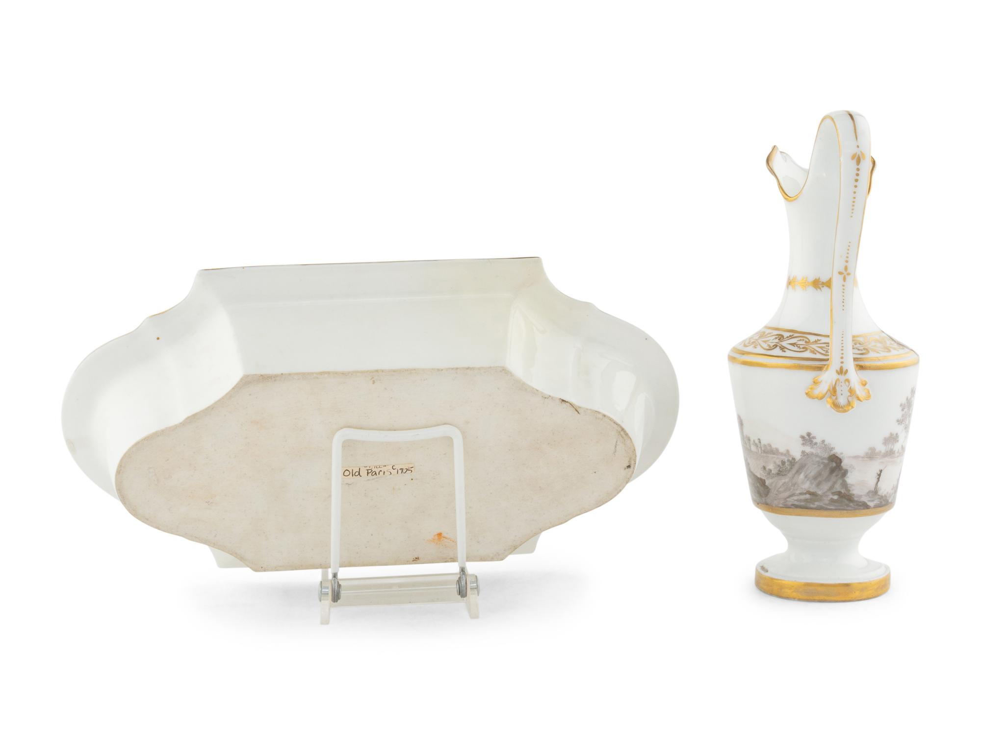 A Paris Porcelain Ewer and Underplate