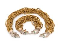 Three Kenneth J. Lane Costume Jewelry Pieces, 1980-90s