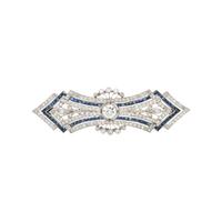 ART DECO, DIAMOND, SAPPHIRE, AND PLATINUM BROOCH