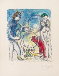 Marc Chagall, (French/Russian, 1887-1985), A la femme, qu'est-il rest? (from Sur la terre des dieux), 1967