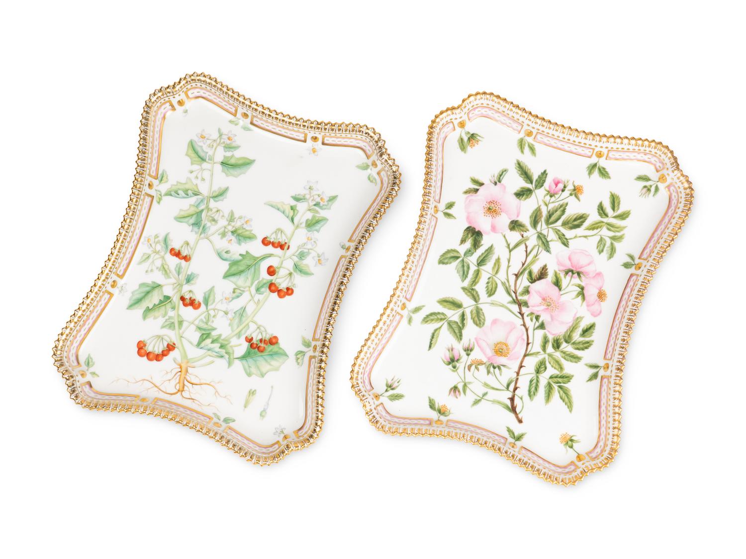 A Royal Copenhagen Flora Danica Porcelain Tray