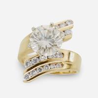 A Bypass Diamond Ring 3.01 Carat Round Brilliant Diamond, GIA Certified