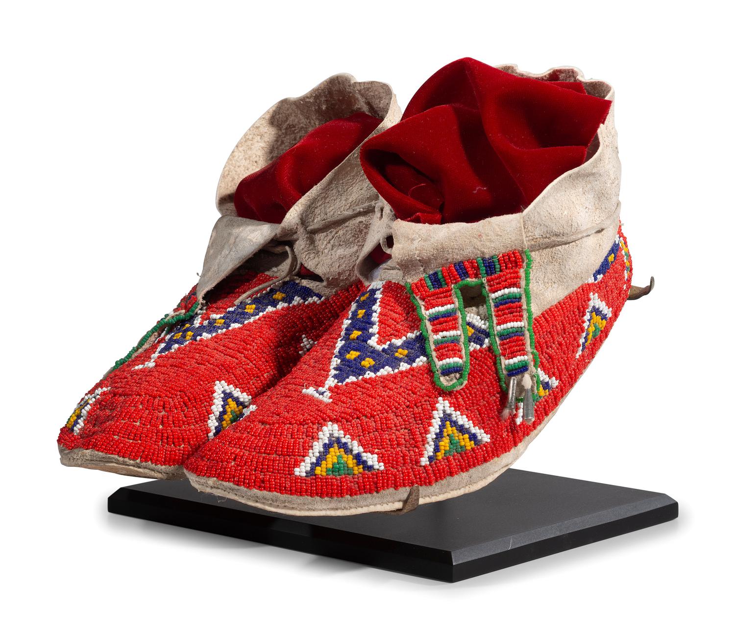 Plains Beaded Hide Moccasins