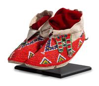 Plains Beaded Hide Moccasins