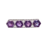 ANTIQUE, AMETHYST AND DIAMOND BROOCH