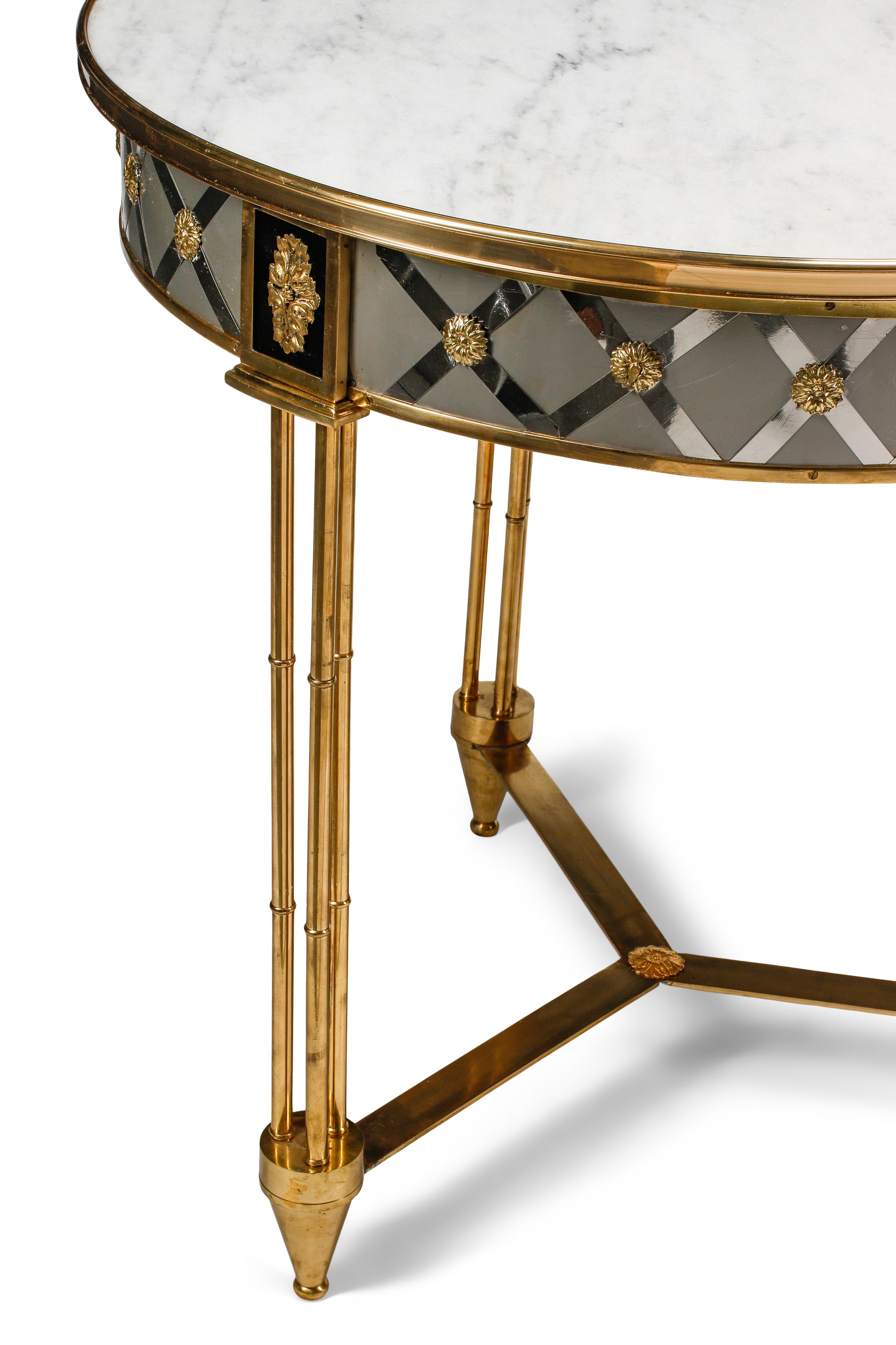 A Pair of Neoclassical Style Bronze and Marble Guéridons