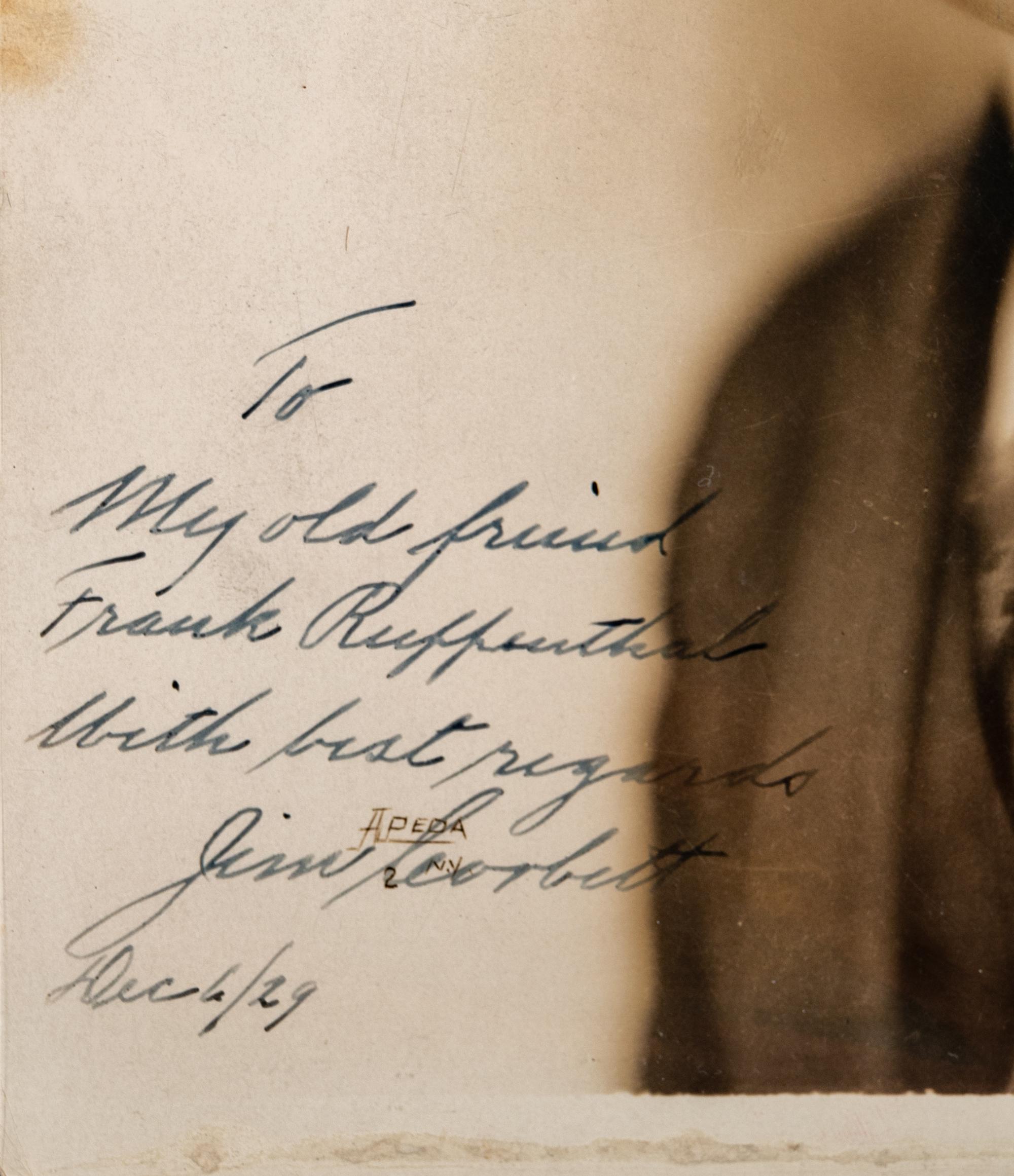 A Heavyweight Champion James J. Jim Corbett Signed Autographed Photo,