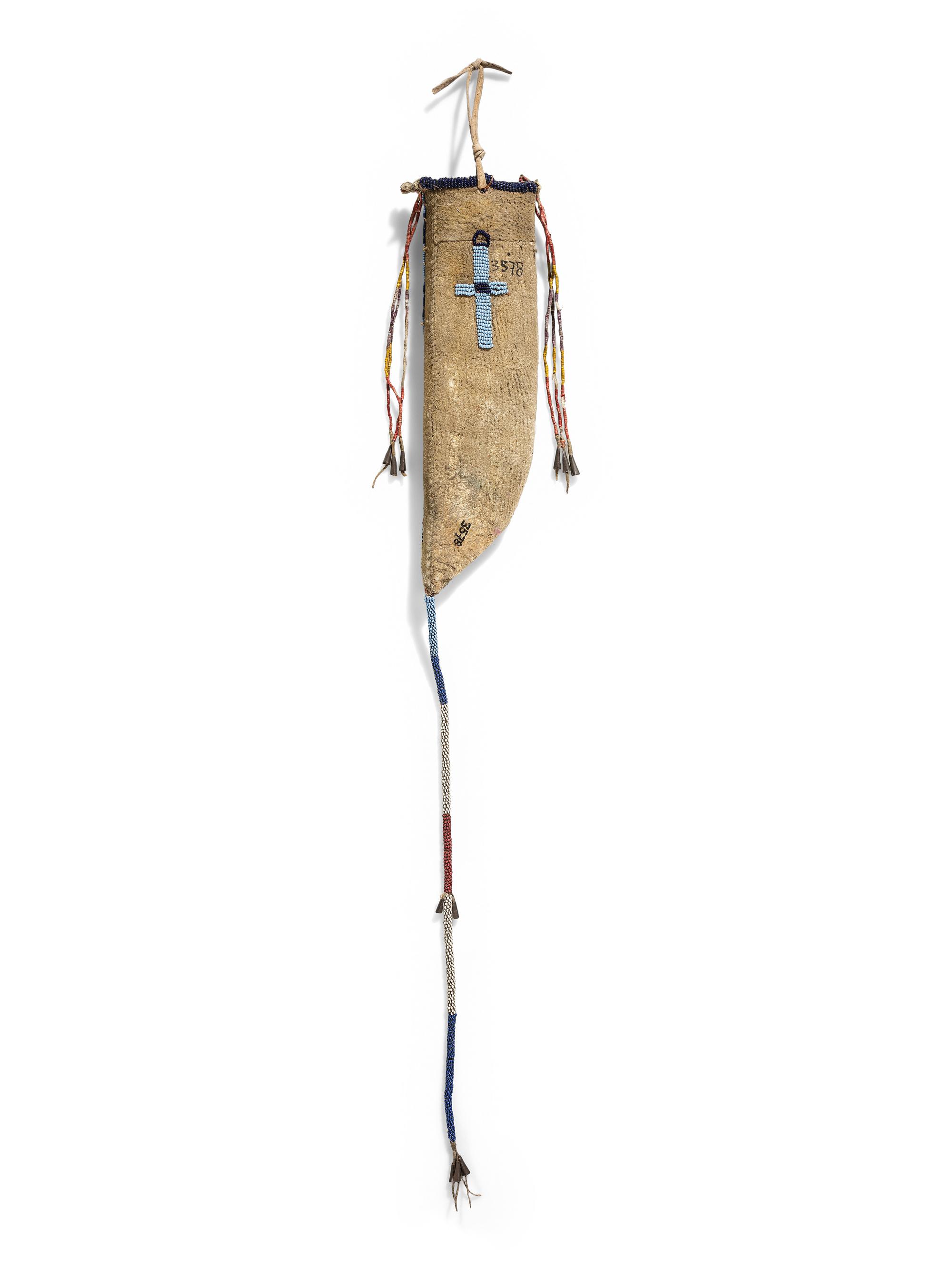 Sioux Beaded Buffalo Hide Knife Sheath