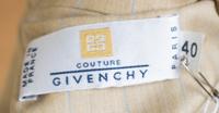 A Givenchy Tan Wool Pinstripe Pant Suit, Size 40.