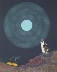 Five Works: Elk Hunt, Boy's Vision, Indian Artist , Buffalo Brawl and Cry of the Wolf