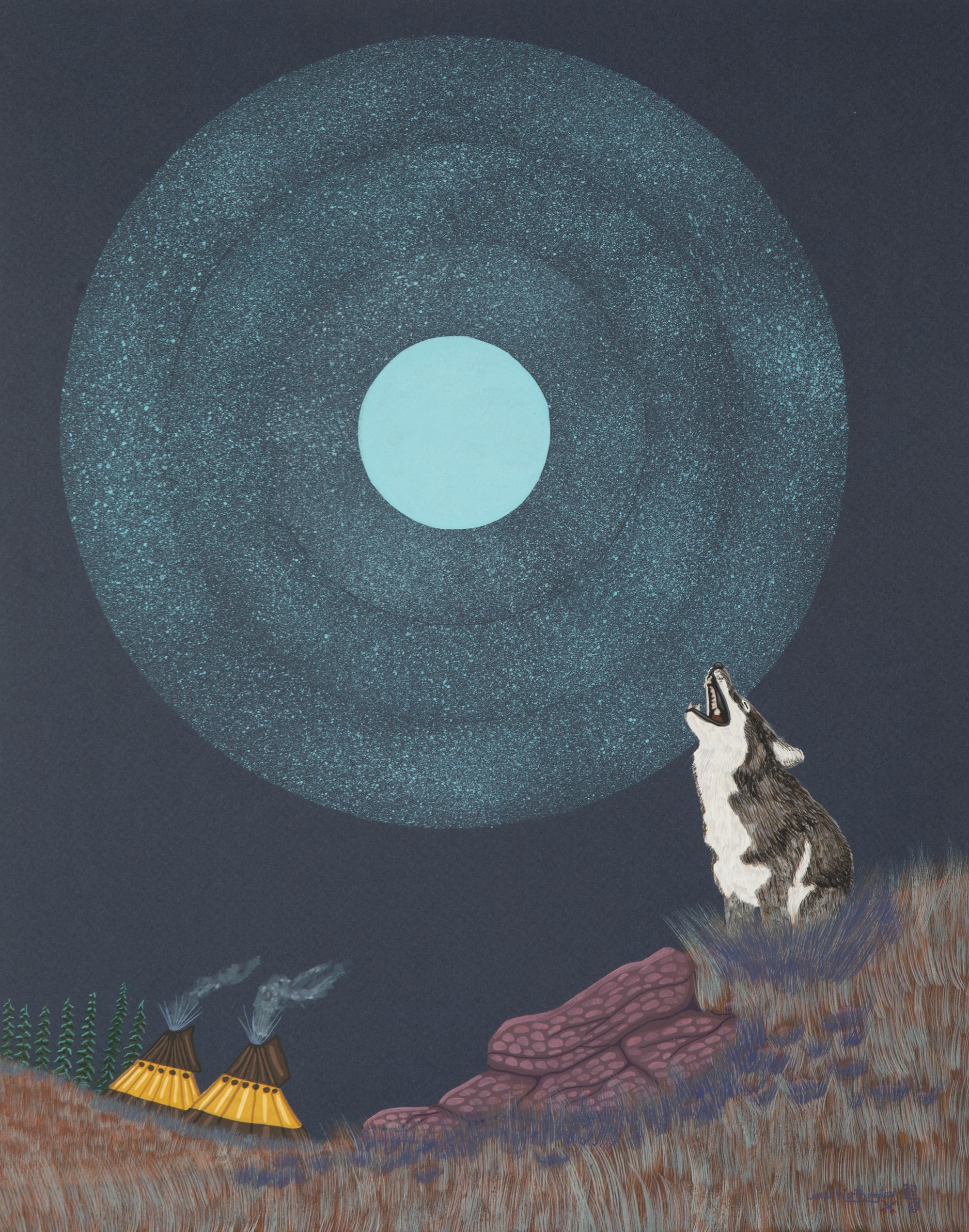 Five Works: Elk Hunt, Boy's Vision, Indian Artist , Buffalo Brawl and Cry of the Wolf