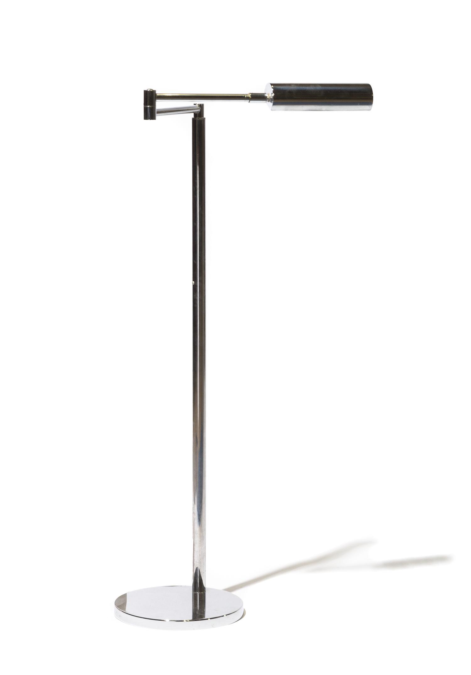Koch & Lowy, SECOND HALF 20TH CENTURY, a chromed swivel OMI floor lamp