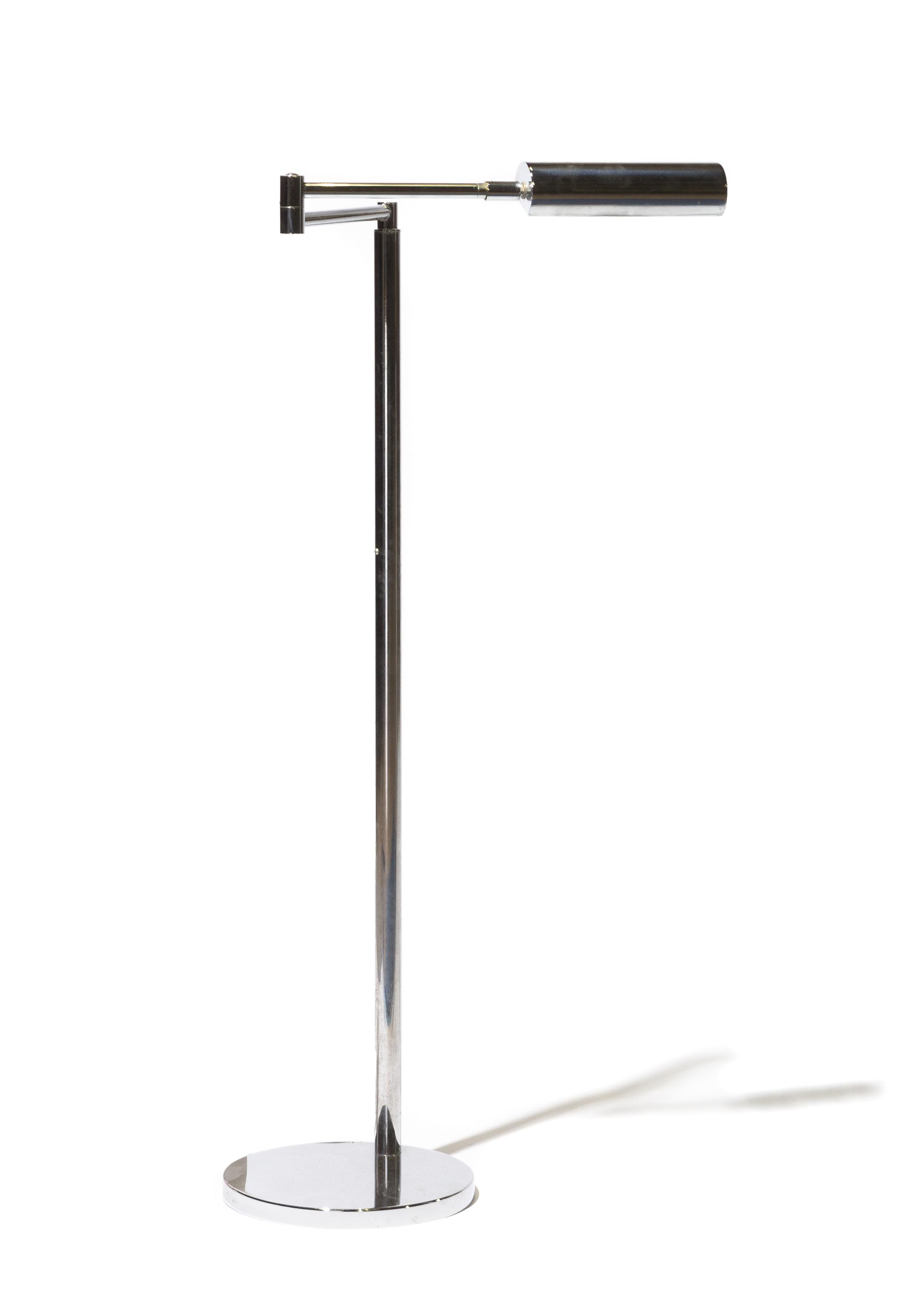 Koch & Lowy, SECOND HALF 20TH CENTURY, a chromed swivel OMI floor lamp