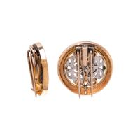 PAIR OF YELLOW GOLD AND PLATINUM CLIP BROOCHES