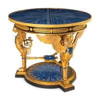 An Empire Style Gilt Bronze and Lapis Lazuli Center Table